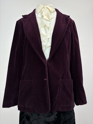 Womens Vintage 1970s Purple Velvet Blazer