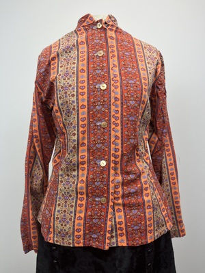 1970's Orange and Red Tapestry Blouse