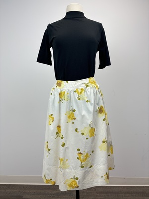 Yellow and White Floral Skirt