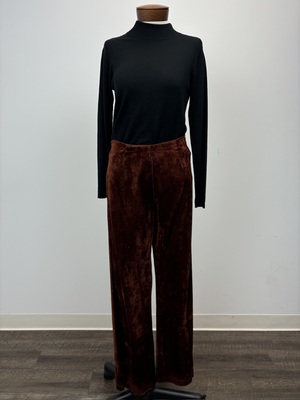 Women's Vintage Mahogany Crushed Velvet Pants