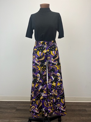 Black and Purple Flower Power Pants