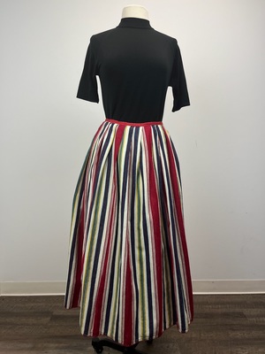 Cotton Multi Colored Striped Skirt