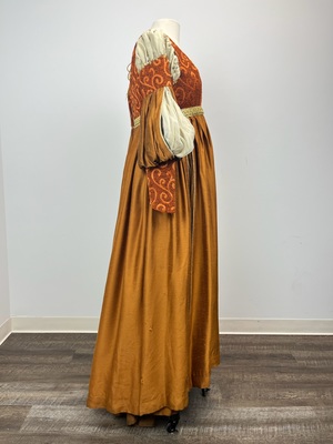 silk renaissance dress Exquisite Costumes:: Exquisite Costumes:: Turquoise Raw Medieval Gown with Gold Trim and White Satin Collar you will not receive an exchange or refund Medieval Renaissance Dress Prom Dresses