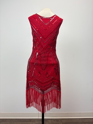 Exquisite Costumes:: Exquisite Costumes:: Red Beaded and Fringe Flapper  Dress