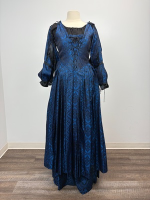 Blue Brocade Renaissance Dress