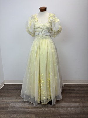 Yellow Chiffon Romantic Ballgown