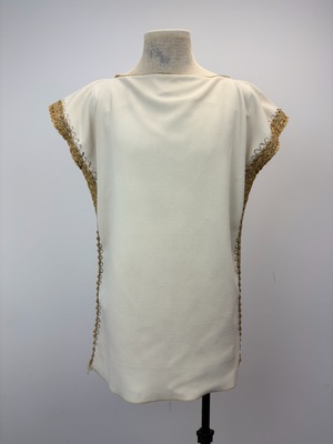 Cream and Gold Greco-Roman Short Tunic 