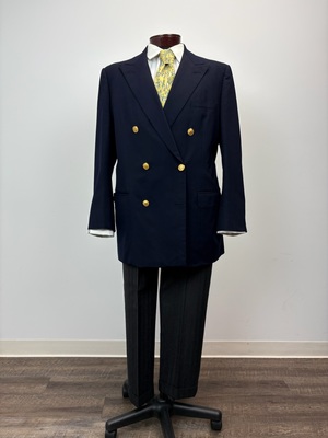 Vintage Navy Blue Double Breasted Blazer