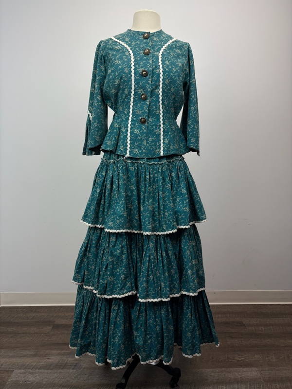Exquisite Costumes:: Exquisite Costumes:: Mid-to-Late 19th Century Teal Cotton Day Dress (c. 1860s1870s) Exquisite Costumes:: Exquisite Costumes:: Mid-to-Late 19th Century Teal Cotton Day Dress (c. 1860s1870s)