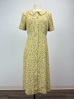 1930s Yellow Floral Dress