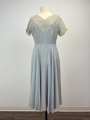 Vintage 1930s Grey Chiffon Dress