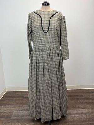 Victorian Black and Grey Plaid Day Dress