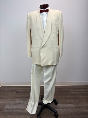 Vintage Ivory Tuxedo Jacket Ensemble 46R 