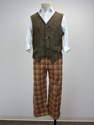 Brown Textured Newsies-Style Vest with Coordinating Ensemble Options