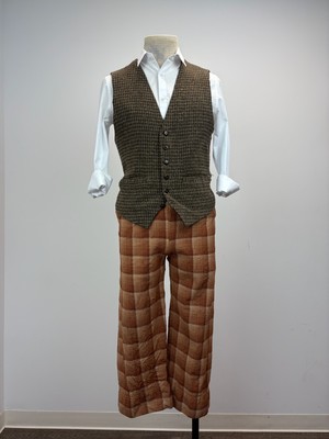 Brown Houndstooth Newsies-Style Vest with Coordinated Ensemble Options