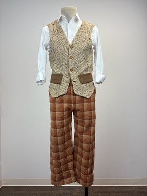 Cream and Brown Textured Newsies-Style Vest with Coordinated Ensemble Options
