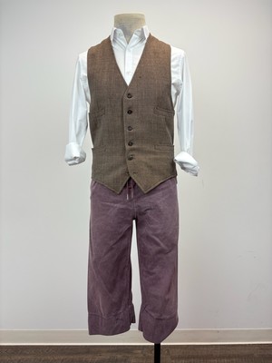 Brown Mini-Check Newsies-Style Vest with Coordinated Ensemble Options