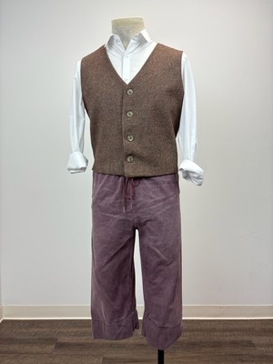 Brown Tweed Speckle Pink Newsies-Style Vest with Coordinated Ensemble Options