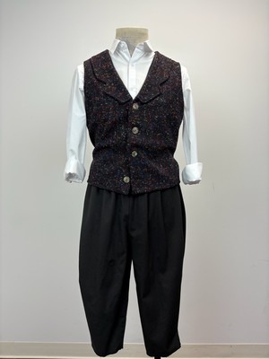 Black Speckled Newsies Vest with Notched Collar
