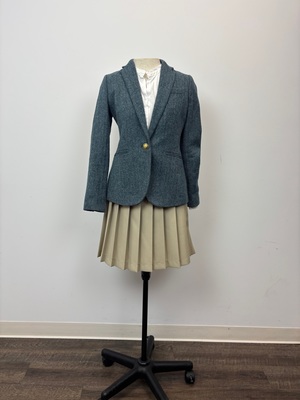 Blue Herringbone Wool Jacket