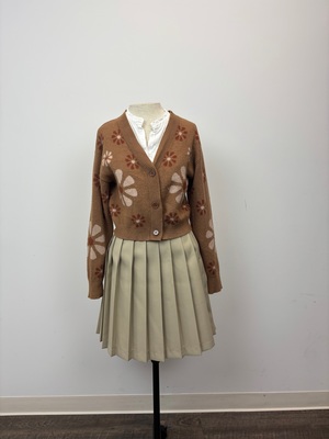 Brown Floral Cardigan