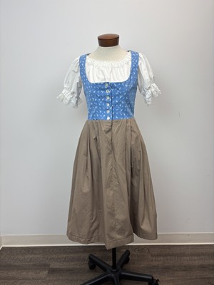 Vintage Austrian Blue bodice beige skirt dirndl