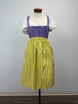Vintage Austrian Lavender Dirndl with Golden Chartruese Apron