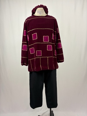 Wine Velvet Court Jester Costume