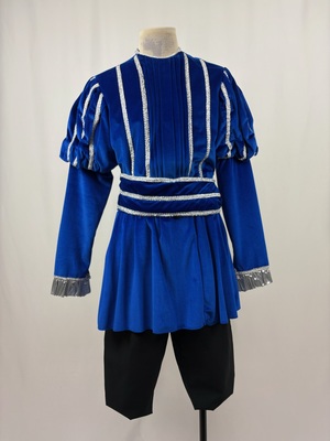 Blue and Silver Velvet Medieval / Renaissance Mens Costume