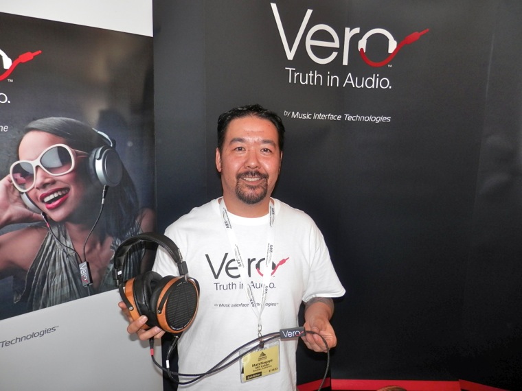 MIT's Matt Nagaye shows his firm's new Vero-series headphone cables