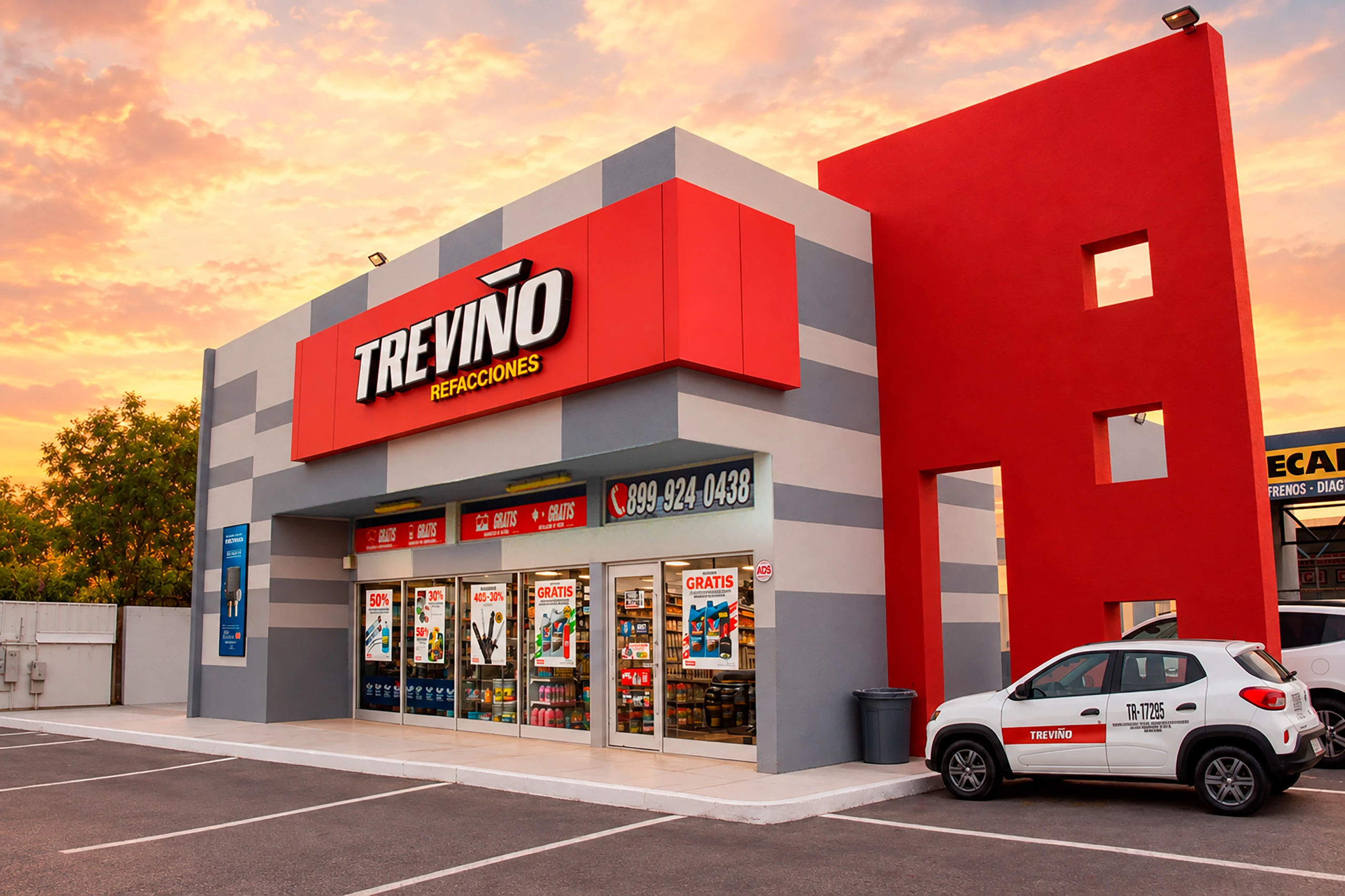 Fachada de la sucursal Cumbres de Treviño Refacciones en Reynosa