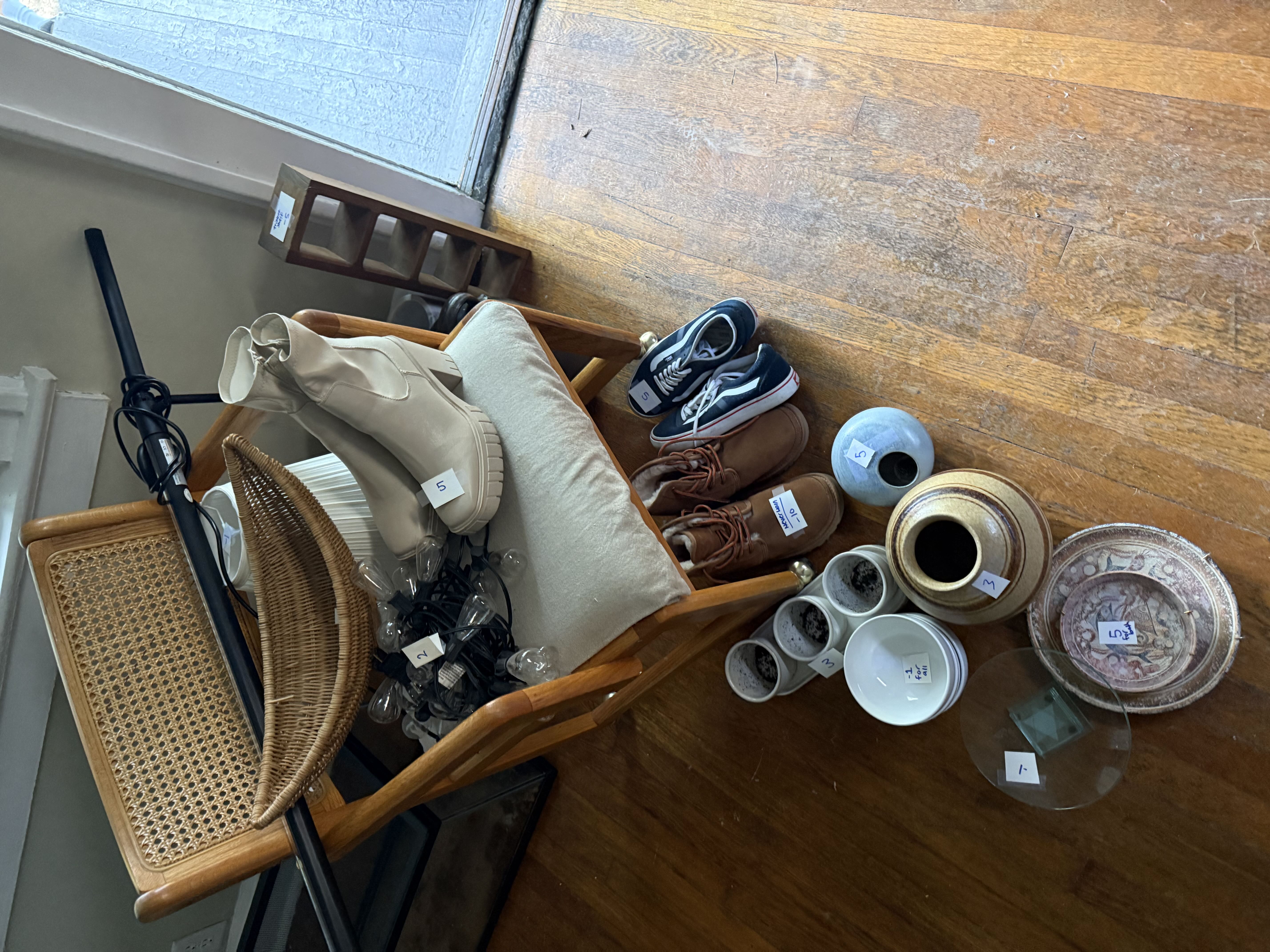 vintage yard sale! clothing and home decor photo