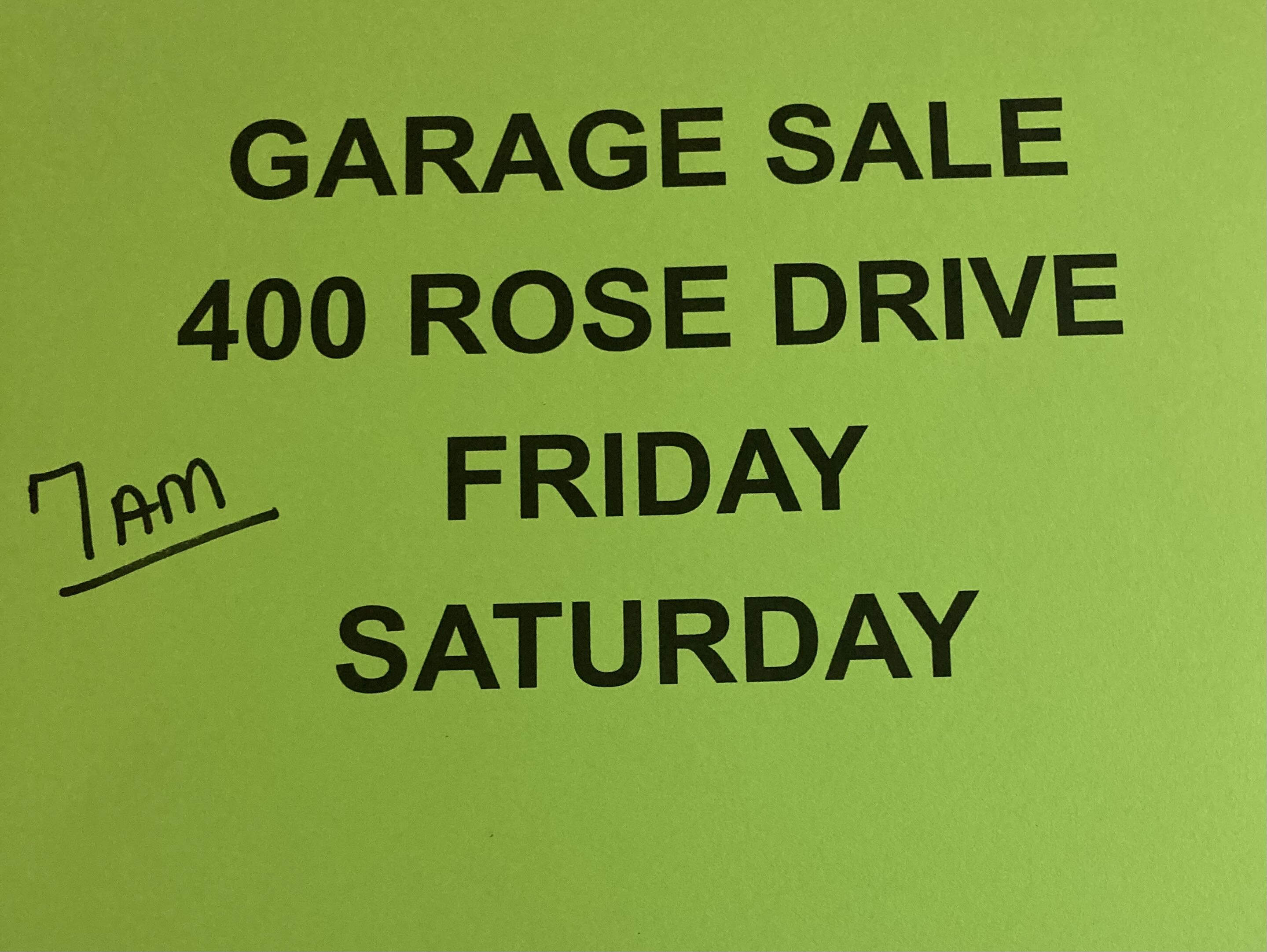 Garage Sale Rain or Shine