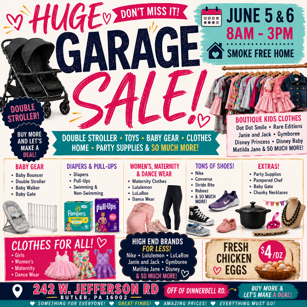 🚨 GARAGE SALE! 🚨 Rain or Shine! photo