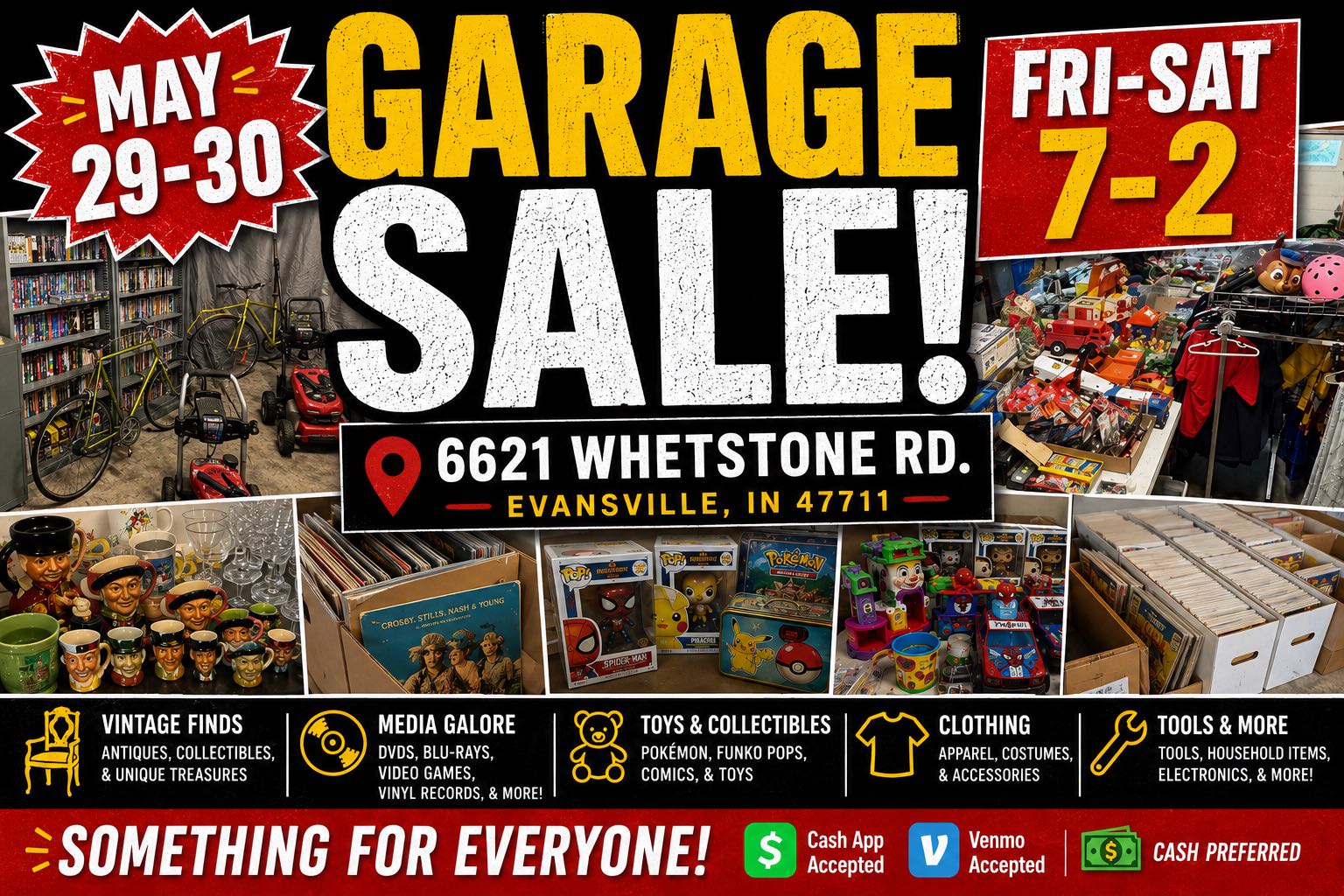garage sale- vintage, electronics, video games, dvds, vinyls and more photo