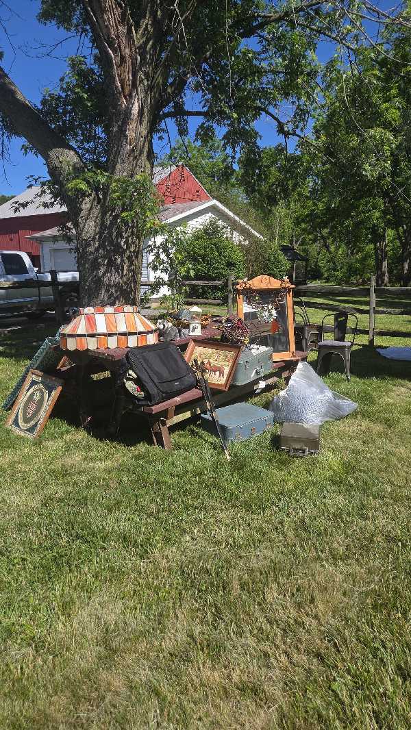yard sale, vintage items, clothing, and more photo