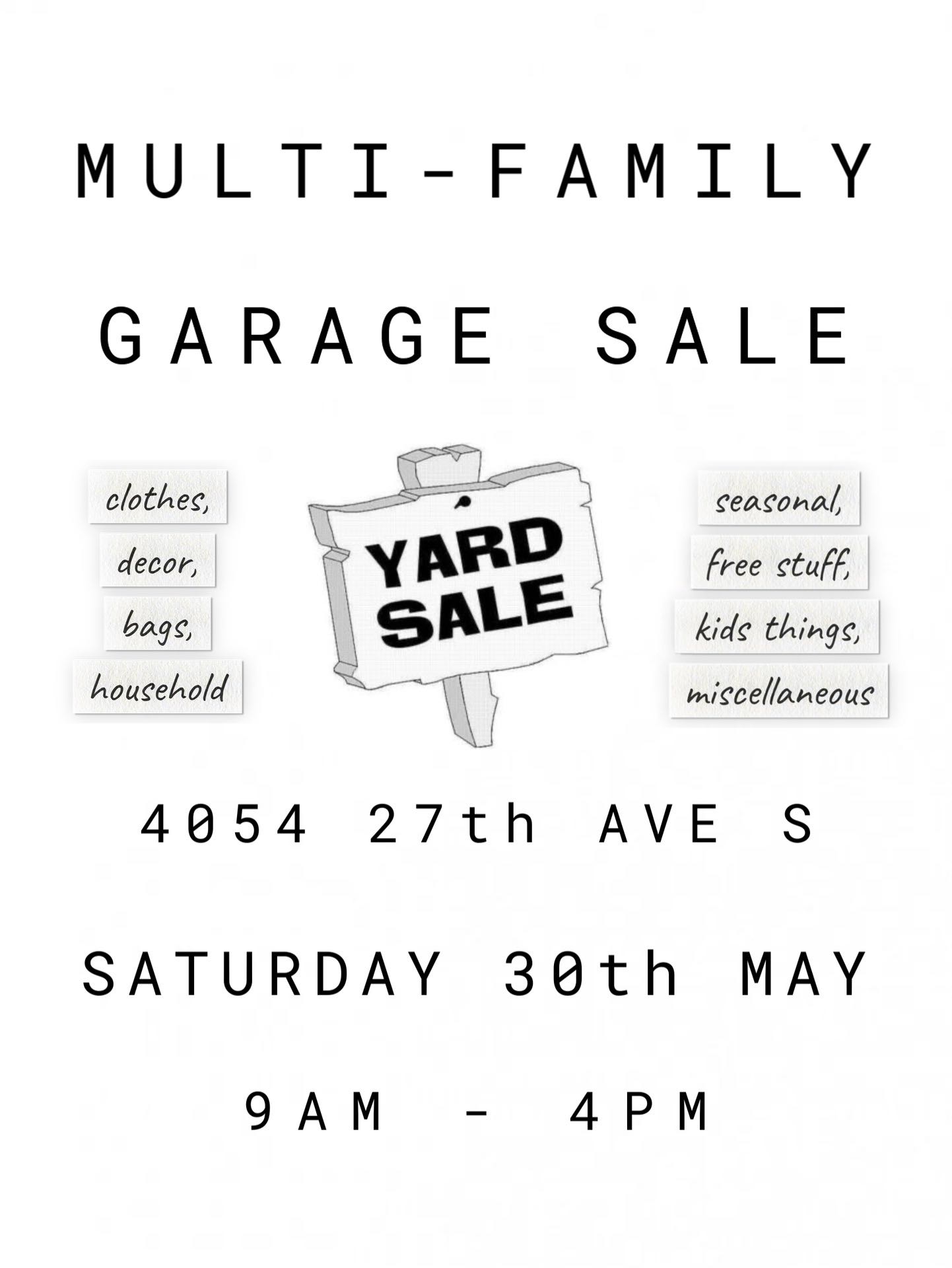 multi-family garage sale!