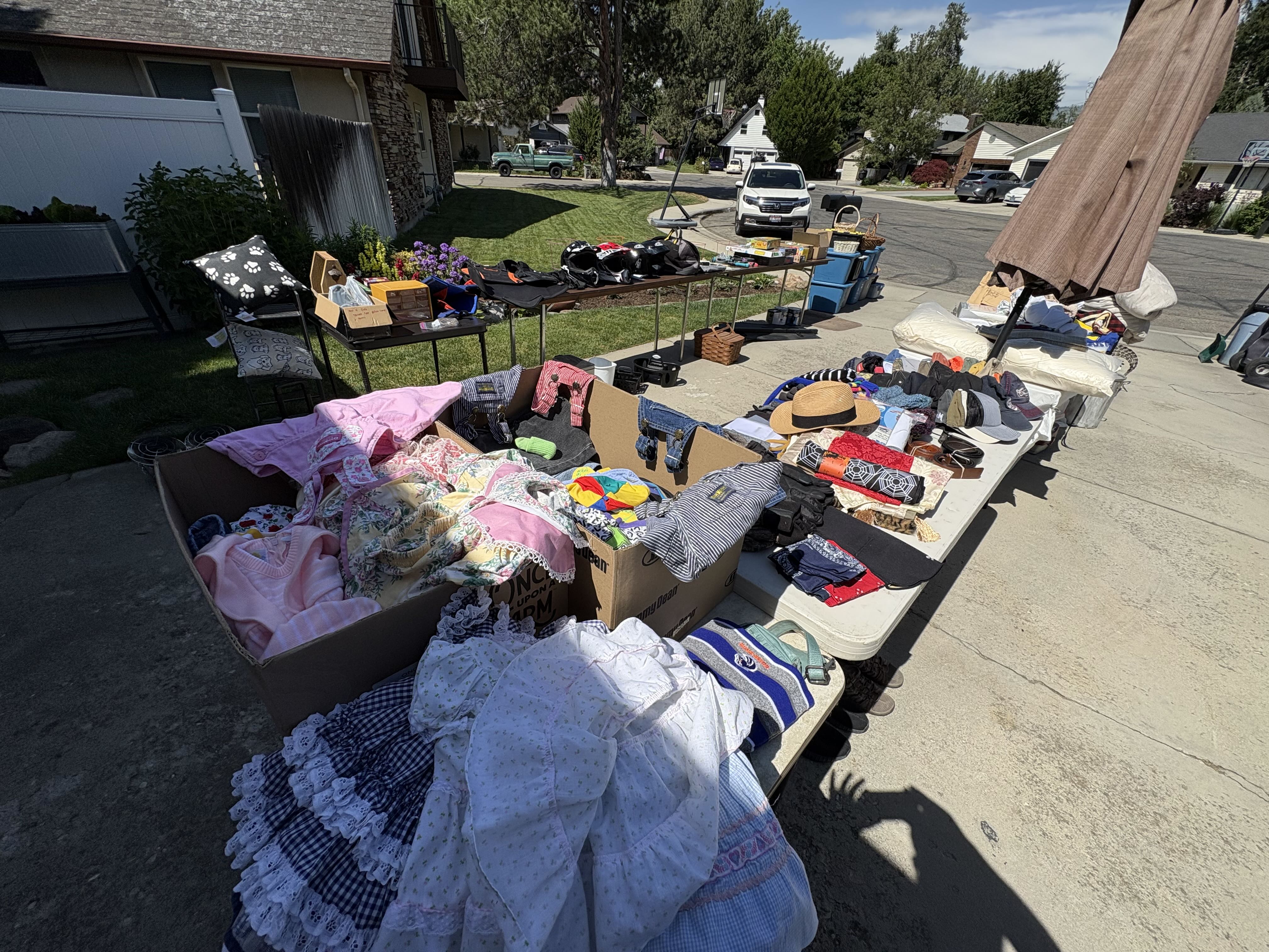 Depot Bench cul-de-sac yard sale photo
