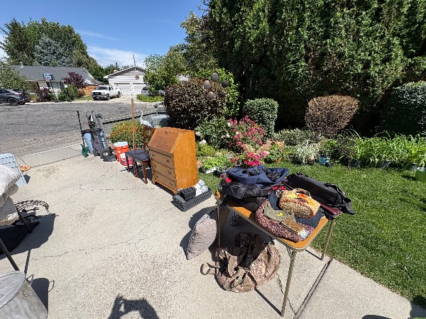Depot Bench cul-de-sac yard sale photo