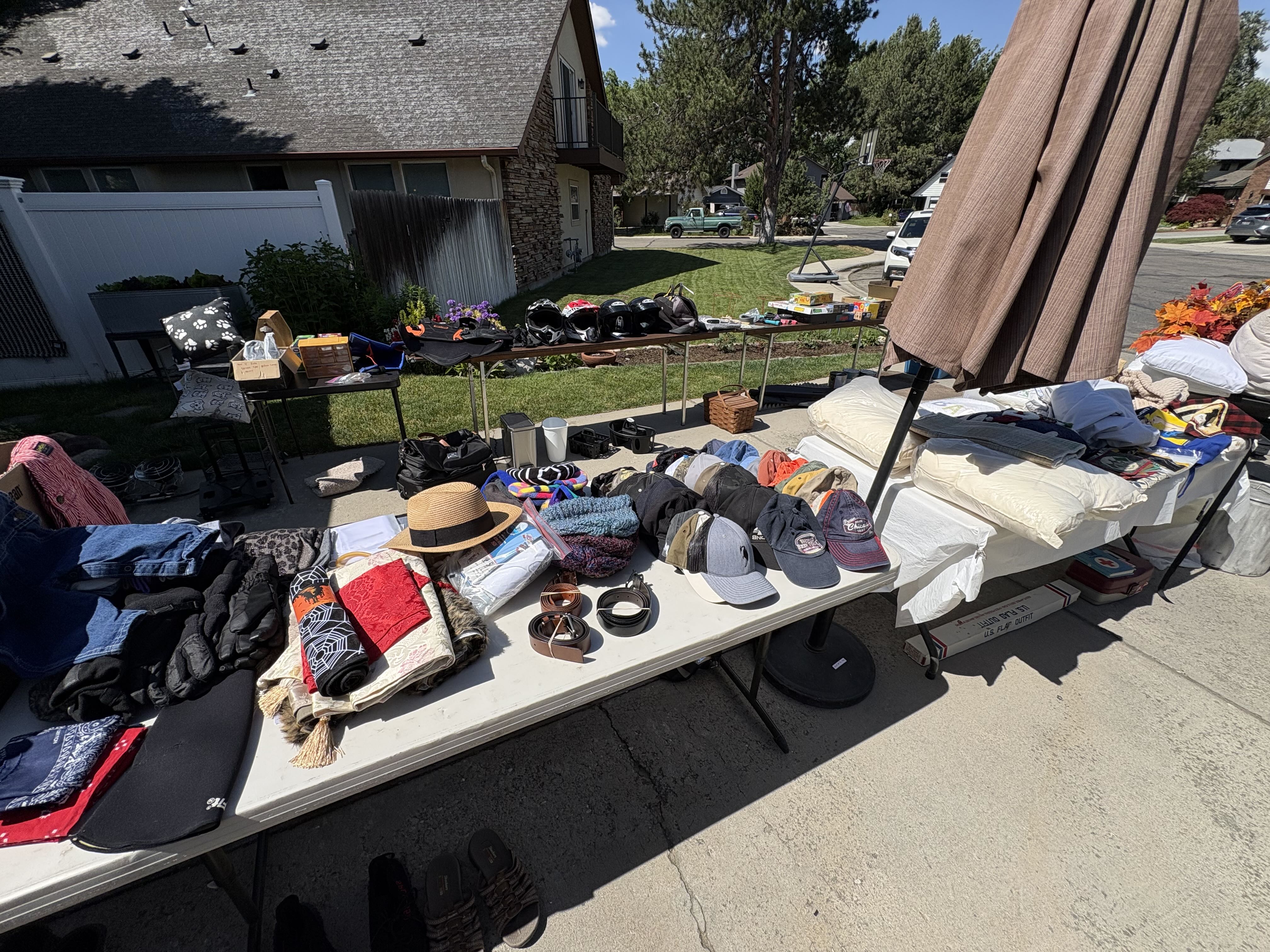 Depot Bench cul-de-sac yard sale photo