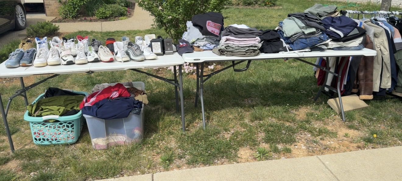 yard sale clothes accessories photo