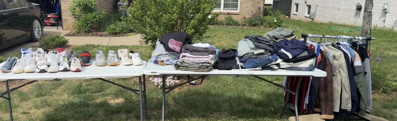 yard sale clothes accessories photo