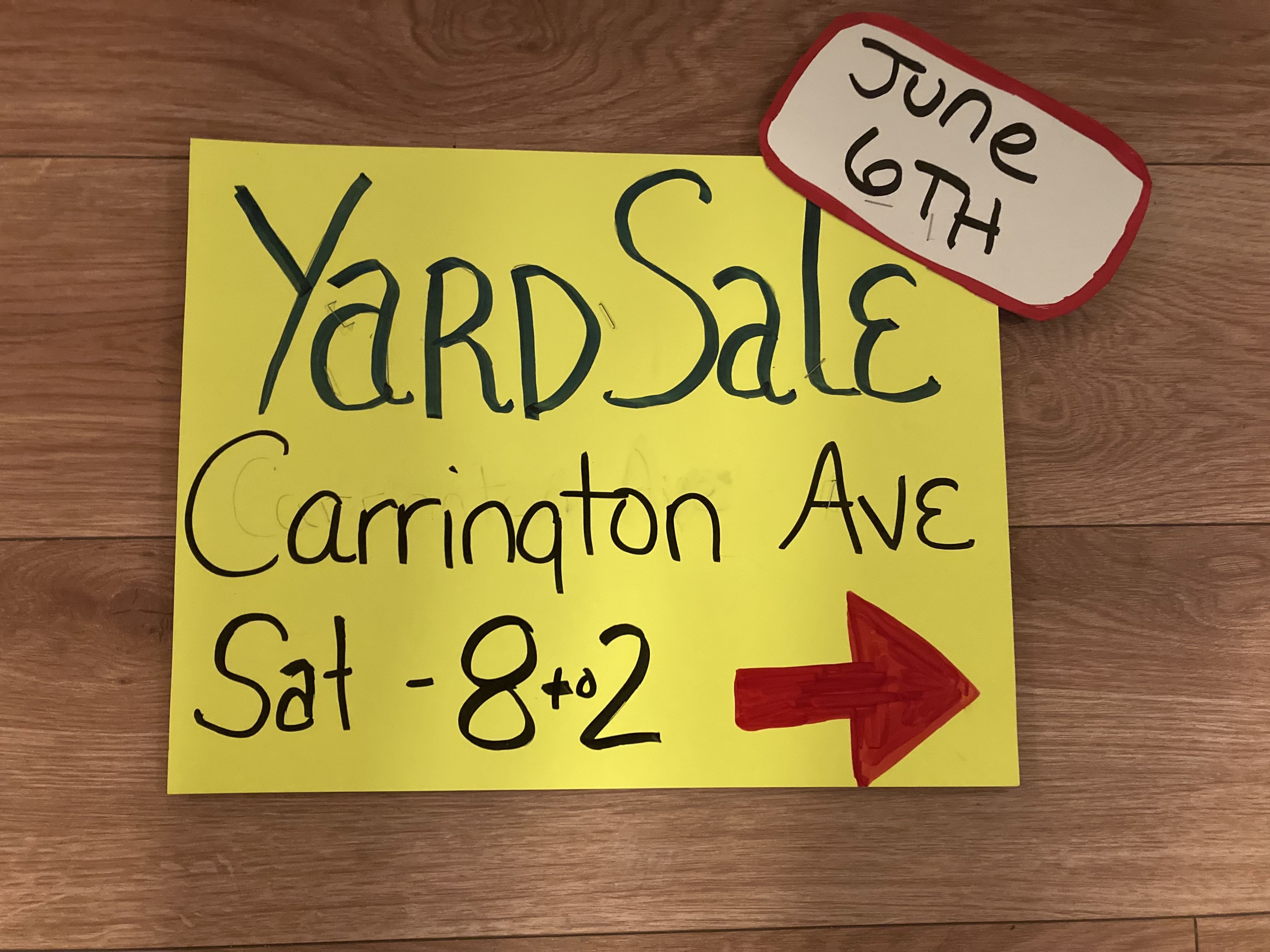 Neighborhood Yard Sale Saturday June 6th cover