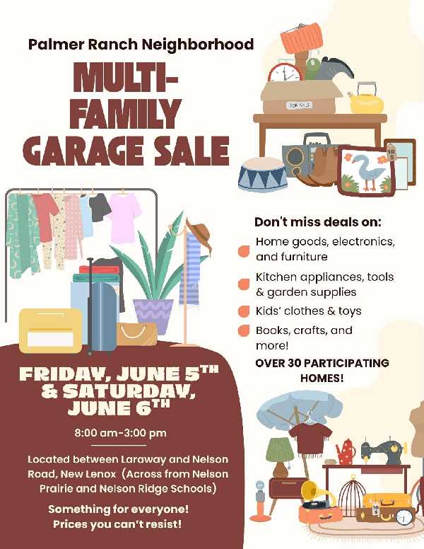 PALMER RANCH SUBDIVISION GARAGE SALE please see address list in pictures. photo