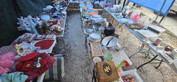 Lemonade Stand with Free Garage Sale Stuff photo