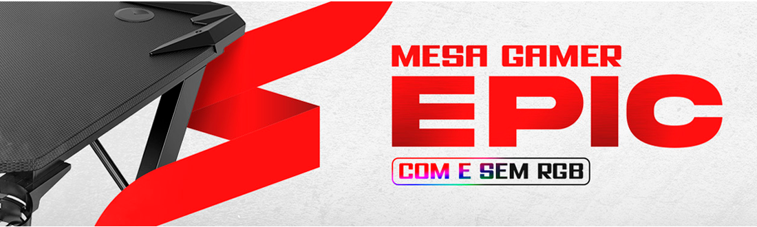 Mesa Gamer SuperFrame EPIC | Seu ambiente de jogos em outro nível. Clica!