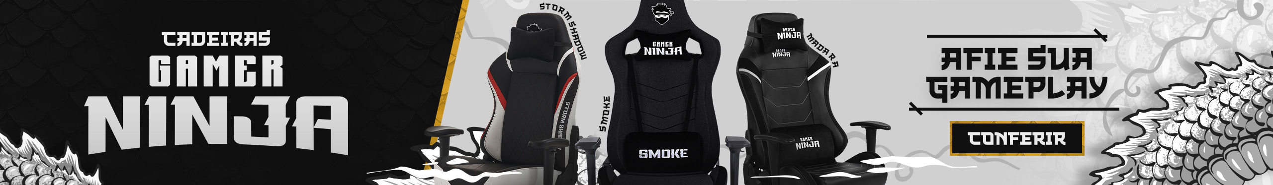 Cadeiras Gamer Ninja | Elas vieram para dominar o jogo. Saiba mais!
