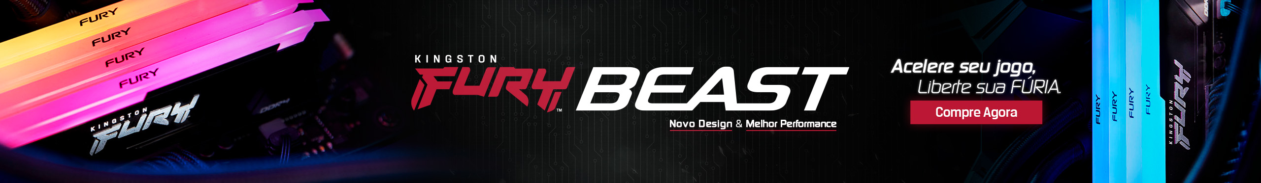 Kingston | Velocidades máximas você só atinge com a Memória Kingston Fury Beast RGB.