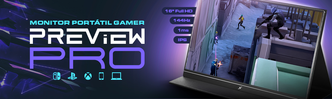Monitor Portátil SuperFrame PreView Pro | Maior qualidade de imagem e imersão. Clica!