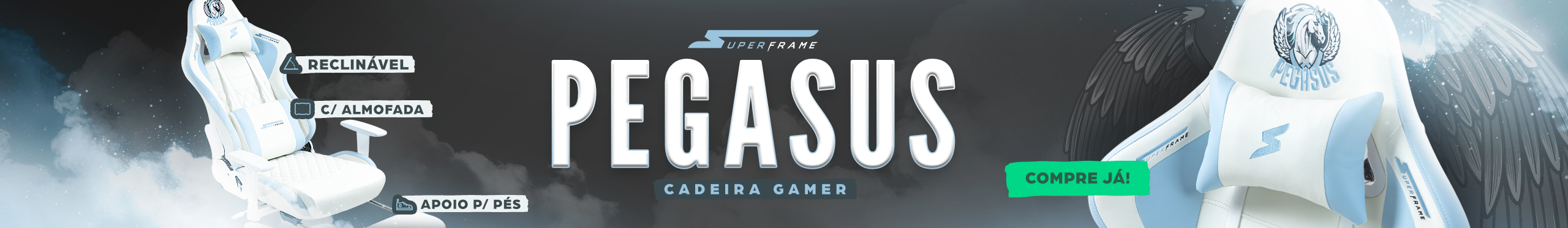 Cadeira Gamer Pegasus | Dê um UP no conforto. Saiba mais!